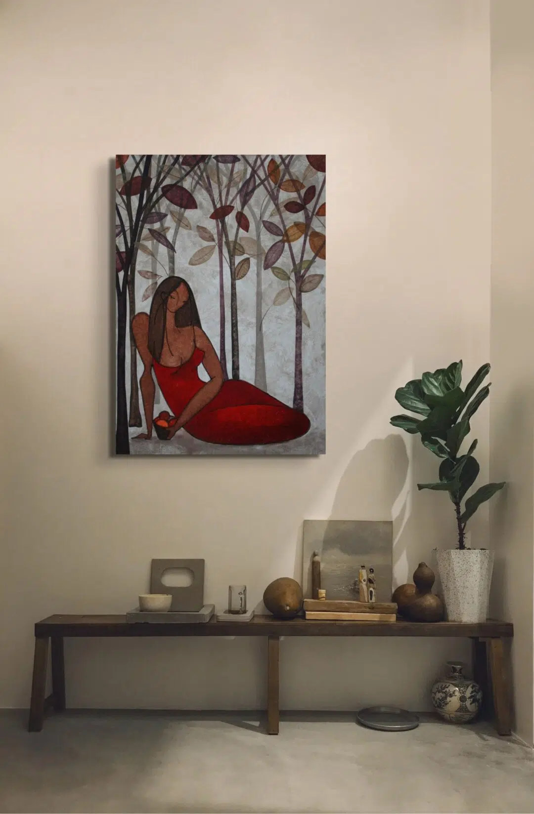 Mujer con cesta