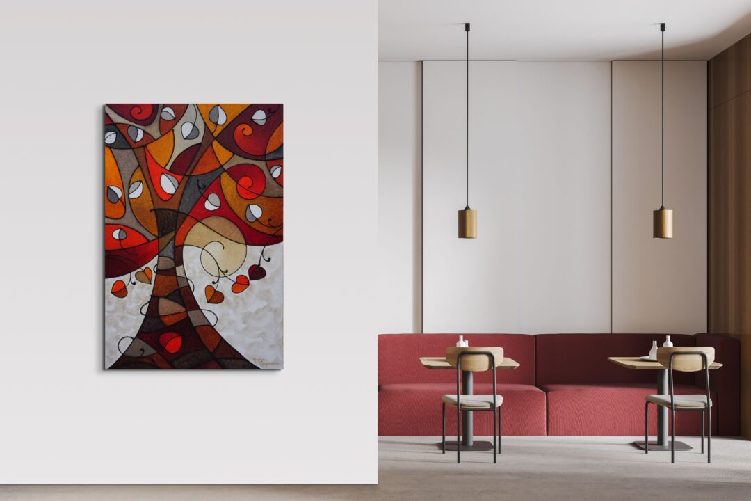 Albero della Vita Rosso Verticale