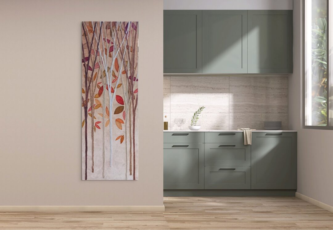 Foresta verticale beige con delle foglie