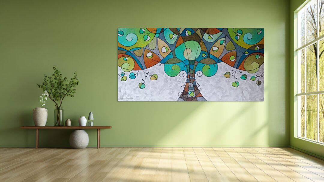 Albero della Vita verde acido/ grigio