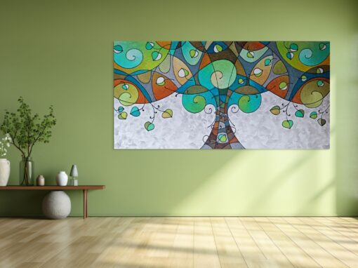 Albero della Vita verde acido/ grigio