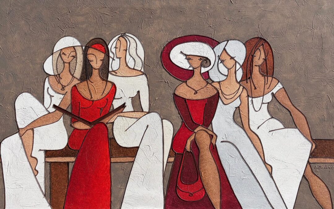 Sei Donne sul sfondo tortora